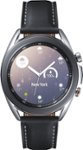 Front. Samsung - Galaxy Watch3 Smartwatch 41mm Stainless LTE - Mystic Silver.