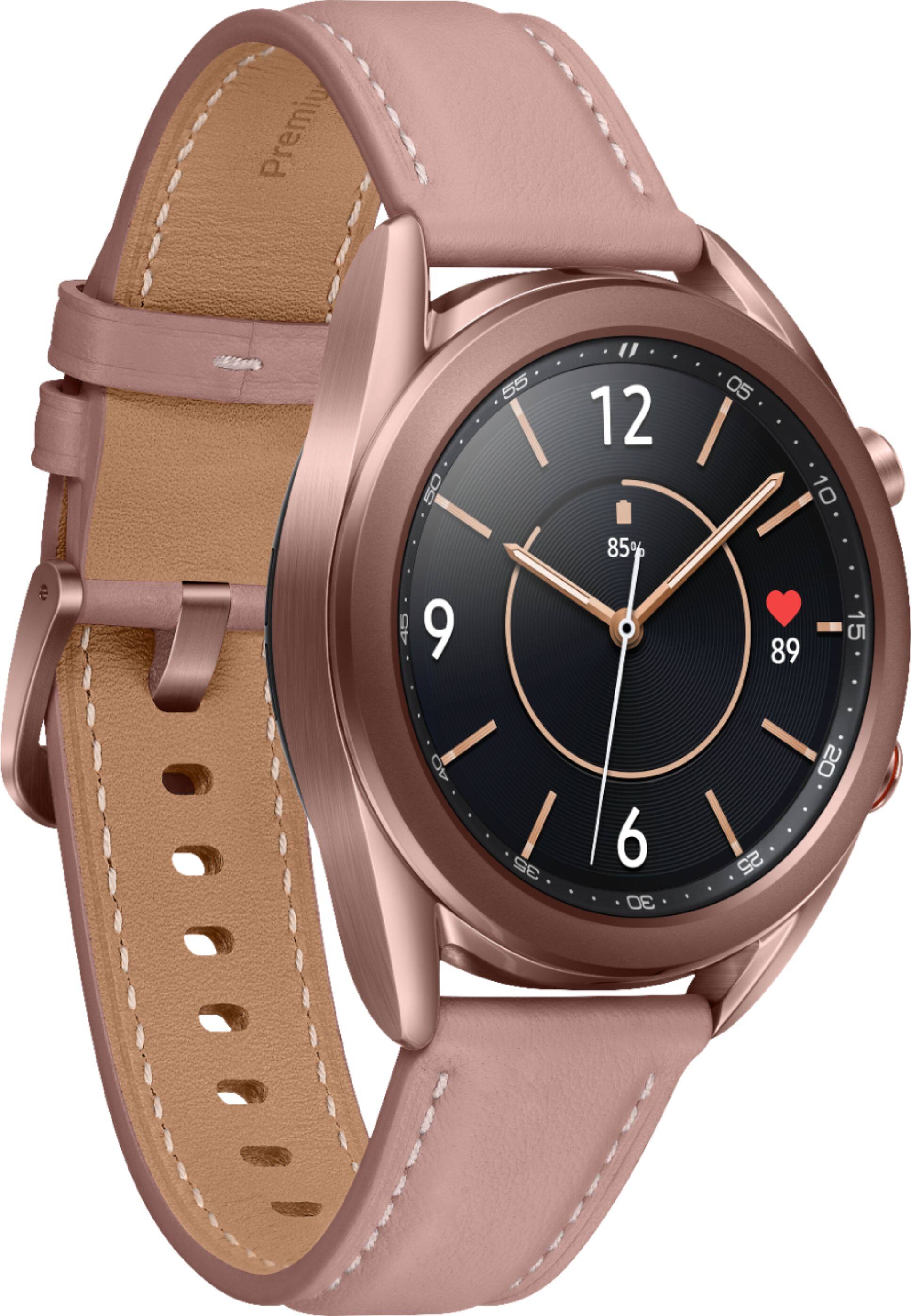Angle. Samsung - Galaxy Watch3 Smartwatch 41mm Stainless LTE - Mystic Bronze.