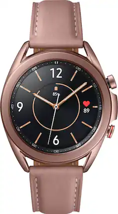 Front. Samsung - Galaxy Watch3 Smartwatch 41mm Stainless LTE - Mystic Bronze.