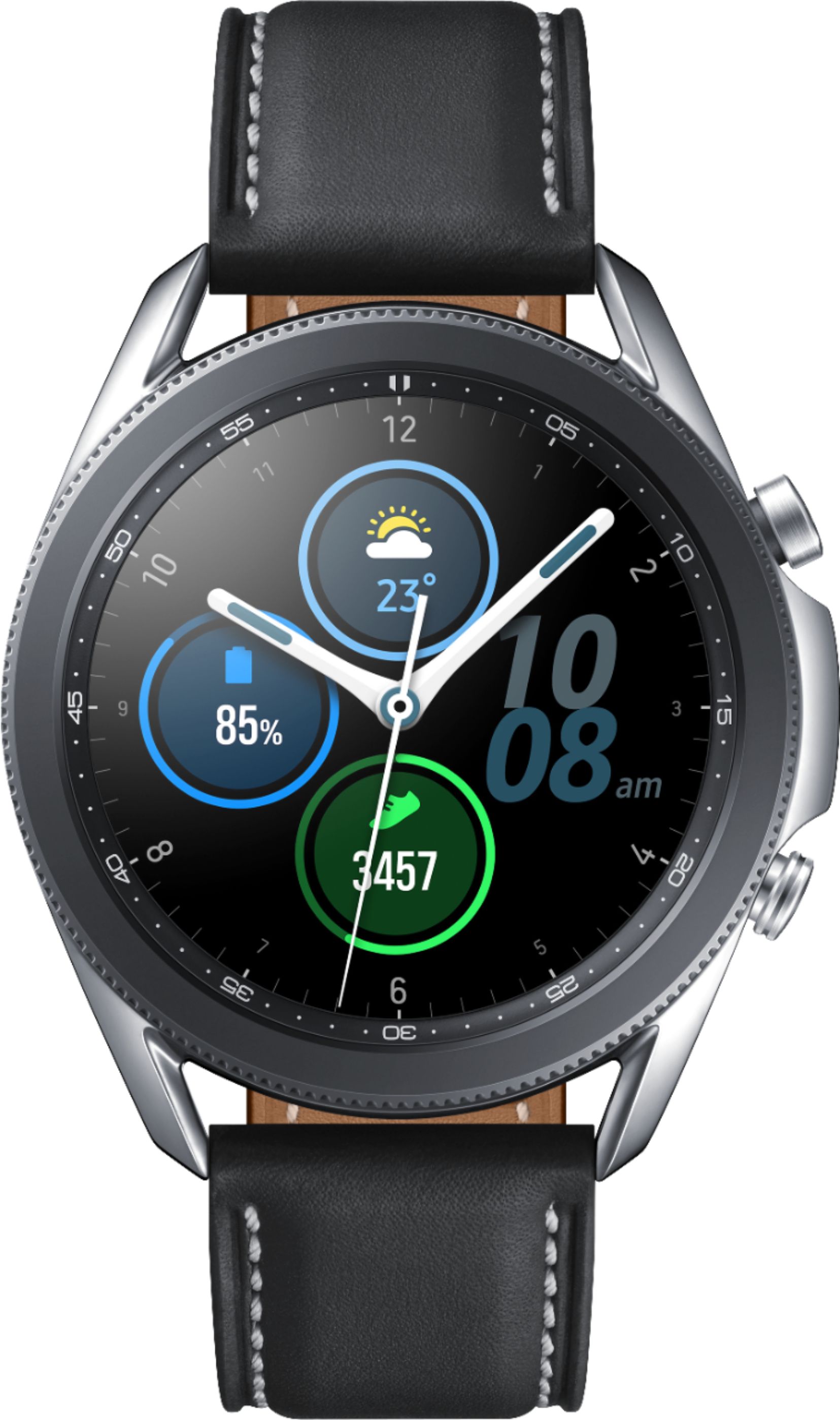 Samsung - Galaxy Watch3 Smartwatch 45mm Stainless BT - Mystic Silver