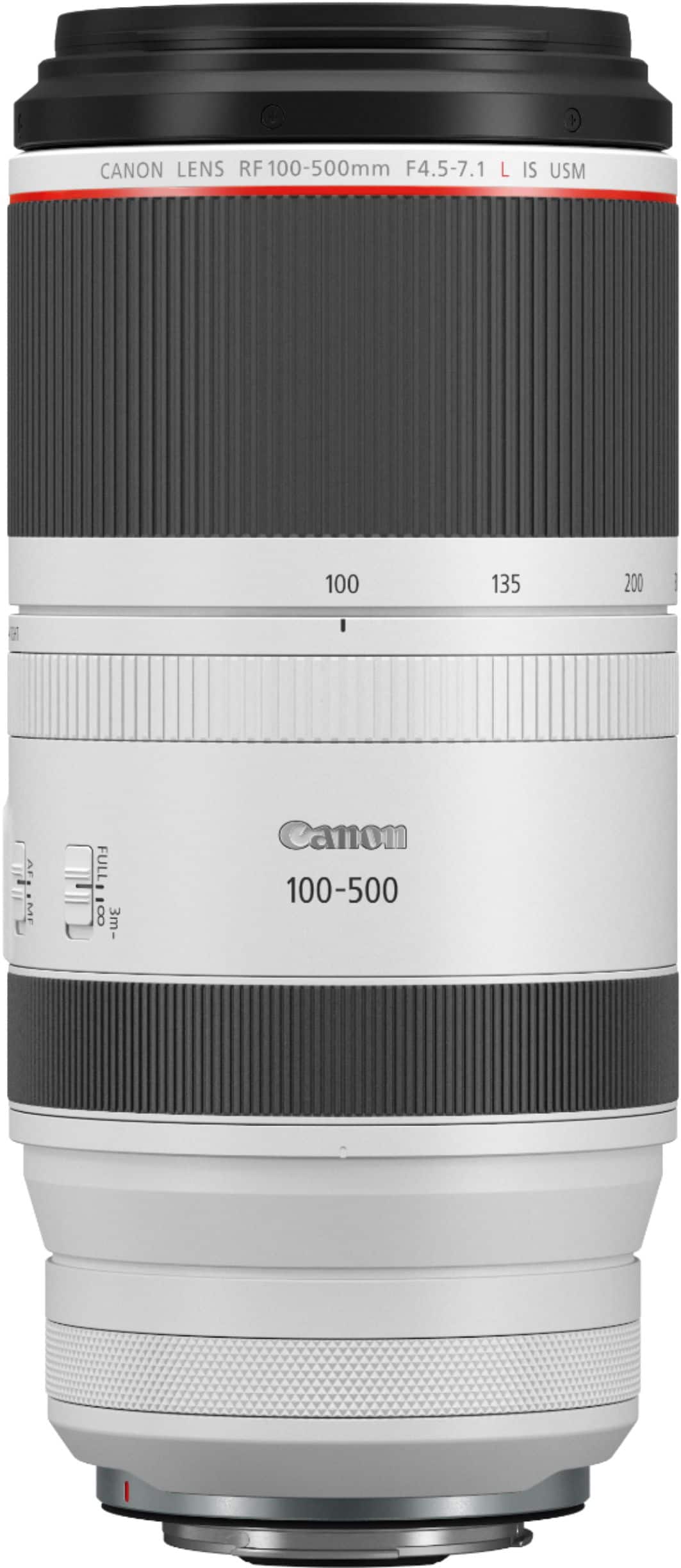 Alt View 1. Canon - RF100-500mm F4.5-7.1 L IS USM Telephoto Zoom Lens for EOS R-Series Cameras - White.