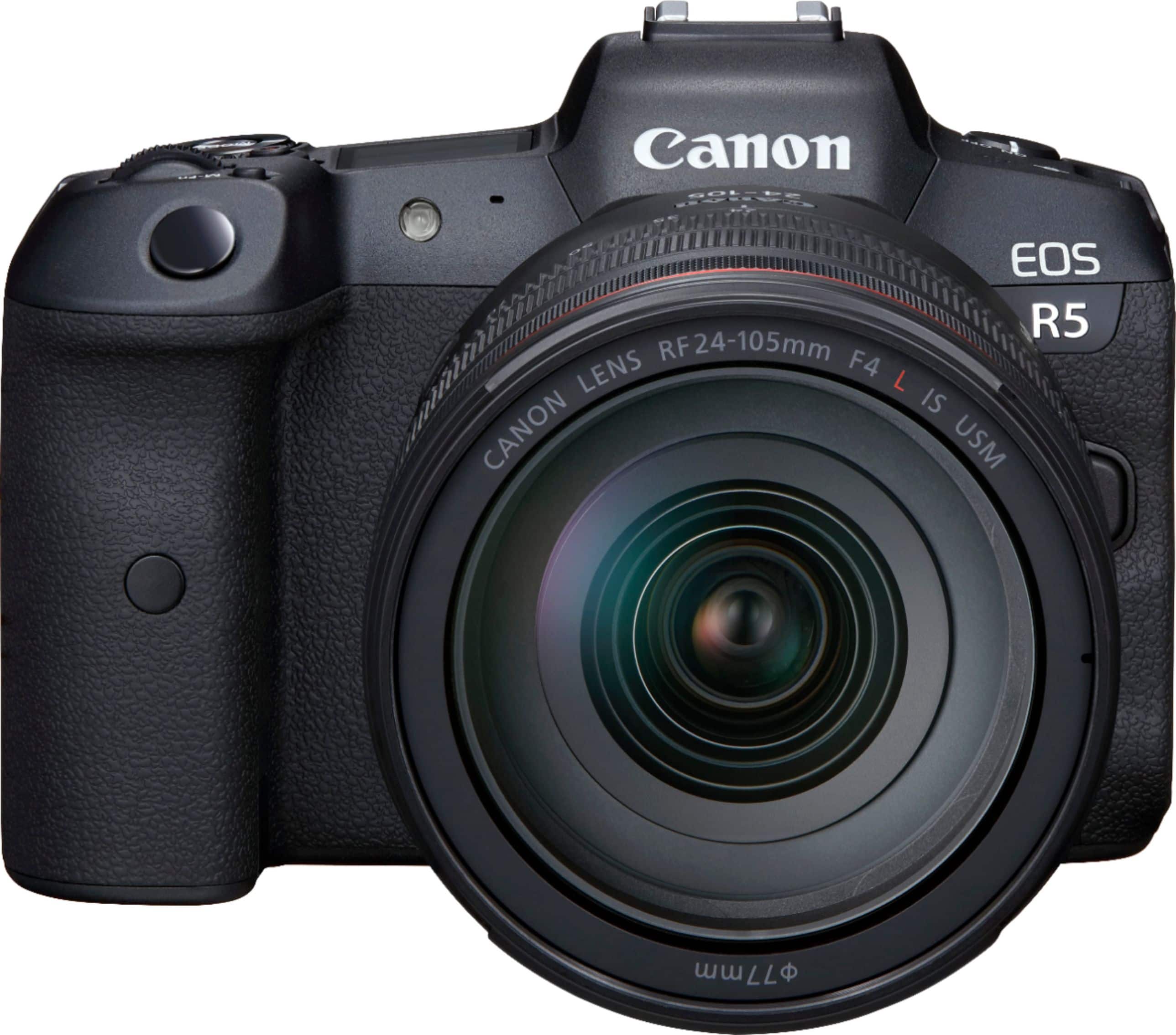 Canon - EOS R5 Mirrorless Camera with RF24-105mm f/4L IS USM Lens - Black - Front_Zoom