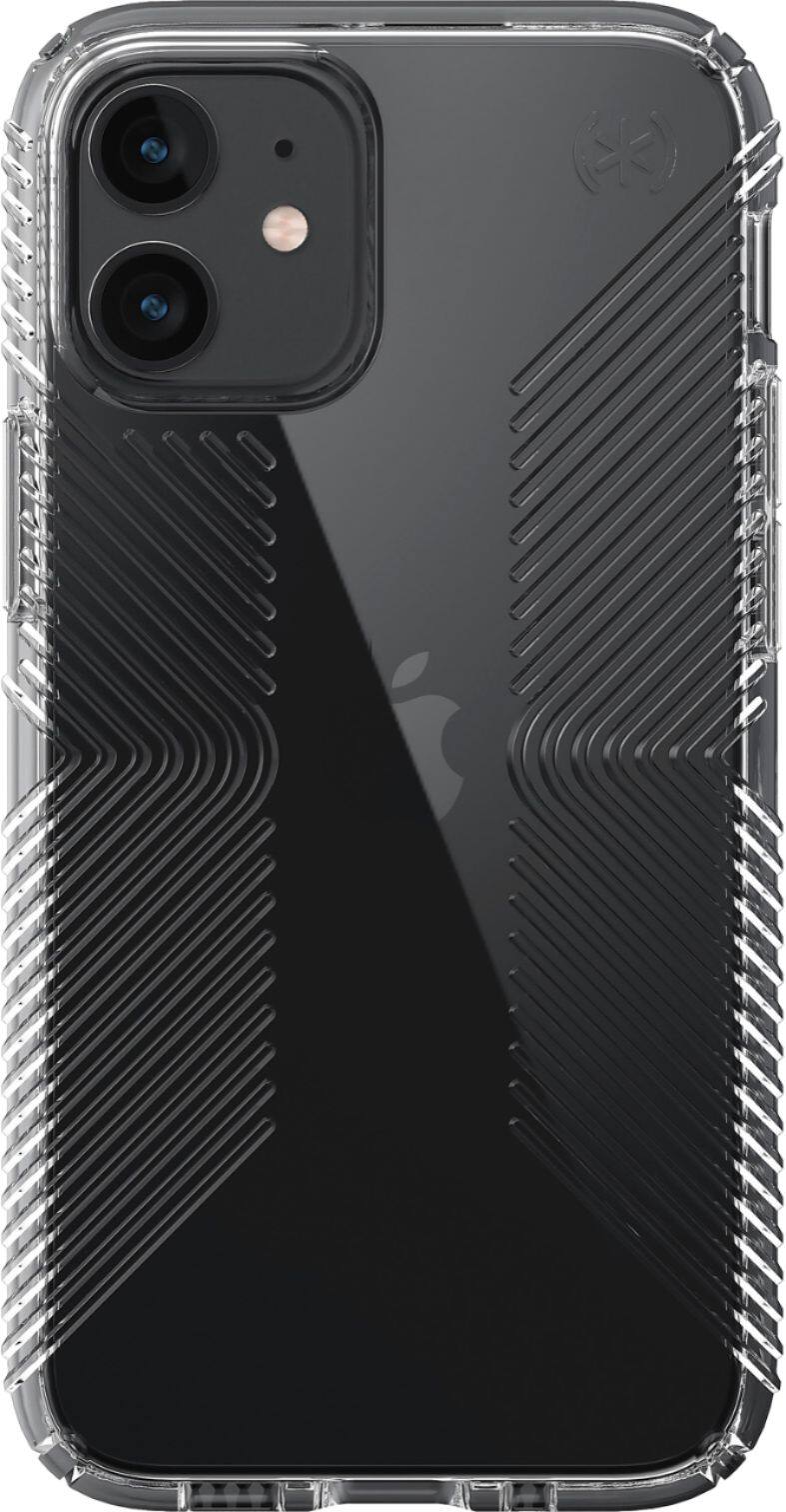 Front. Speck - Presidio Perfect-Clear Grip Case for Apple® iPhone® 12 Mini - Clear.