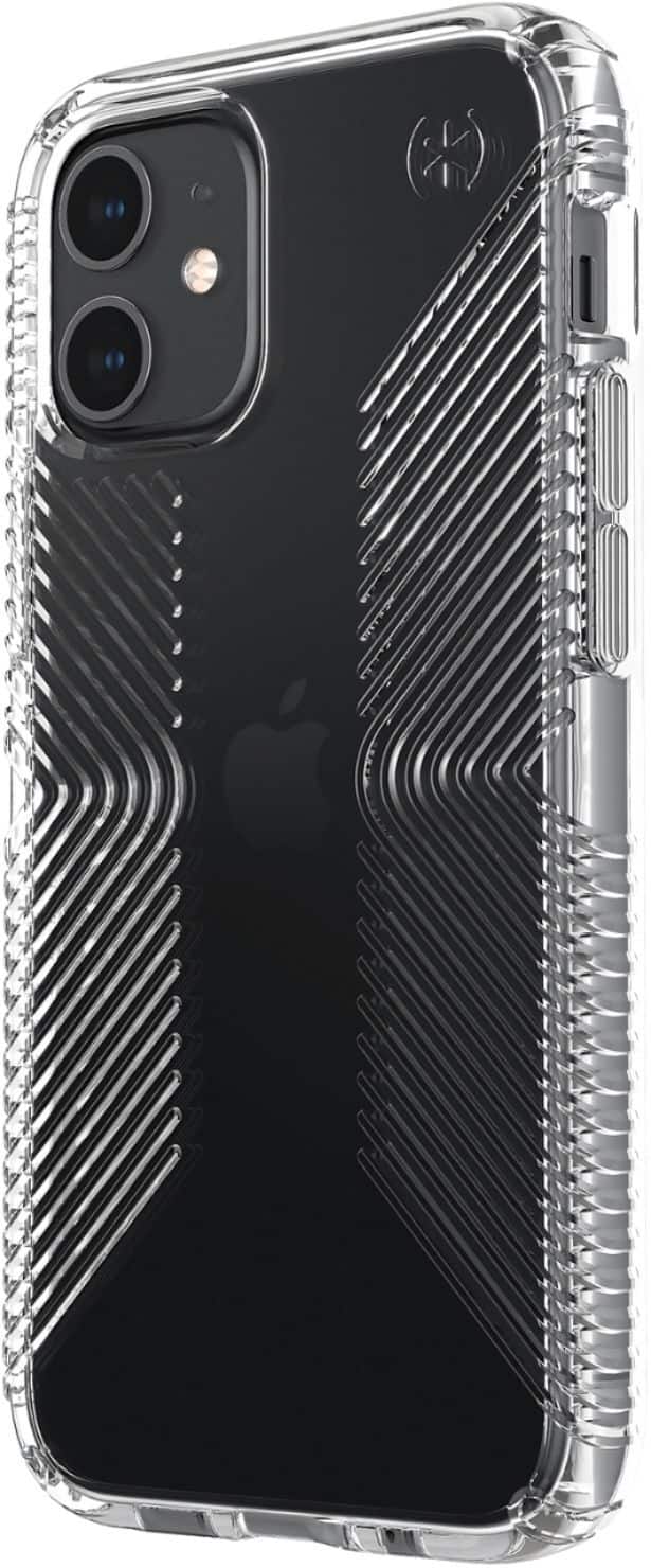 Left. Speck - Presidio Perfect-Clear Grip Case for Apple® iPhone® 12 Mini - Clear.