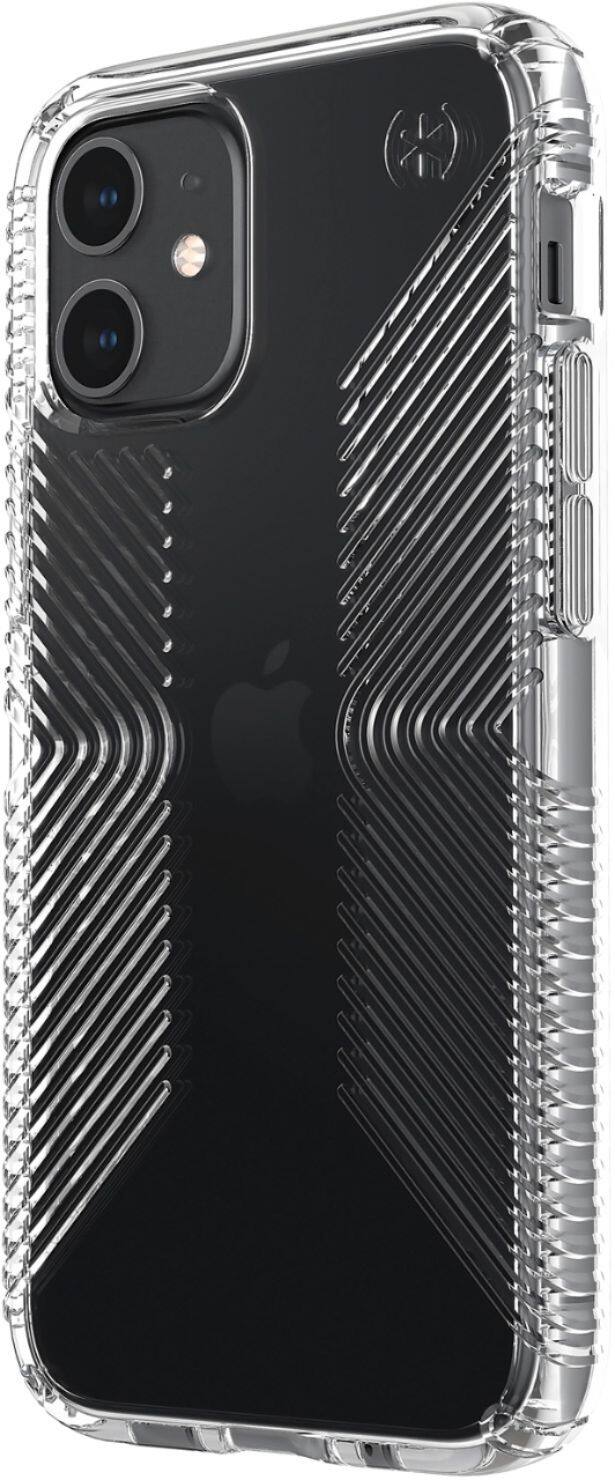 Left. Speck - Presidio Perfect-Clear Grip Case for Apple® iPhone® 12 Mini - Clear.