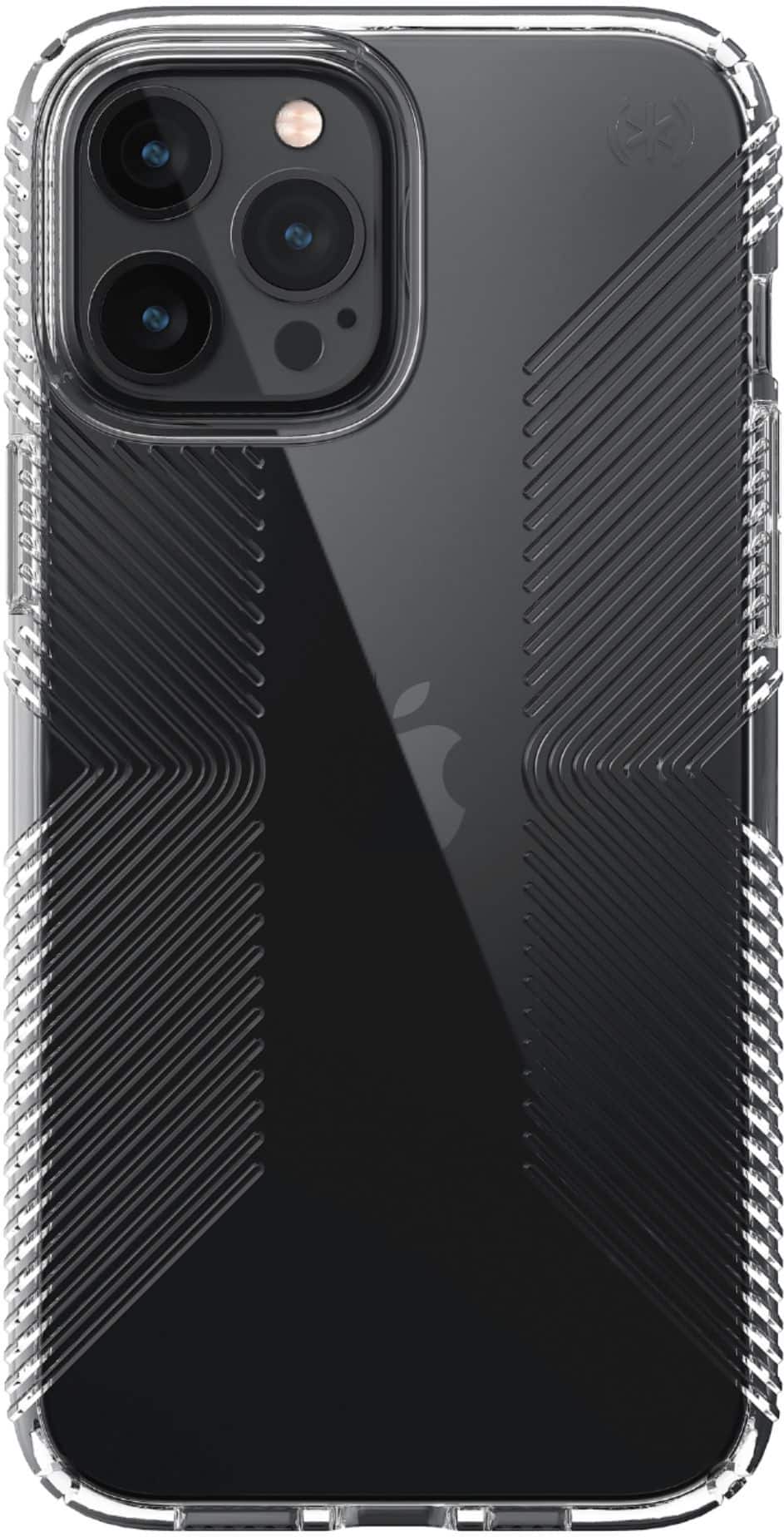 Front. Speck - Presidio Perfect-Clear Grip Case for Apple® iPhone® 12 Pro Max - Clear.