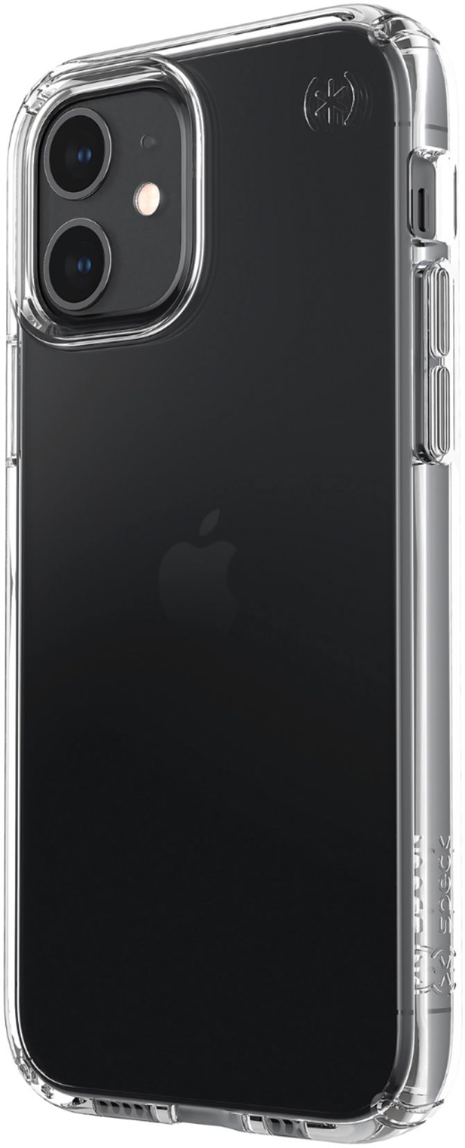 Left View: Speck - Presidio Perfect-Clear Case for Apple® iPhone® 12/12 Pro - Clear/Clear