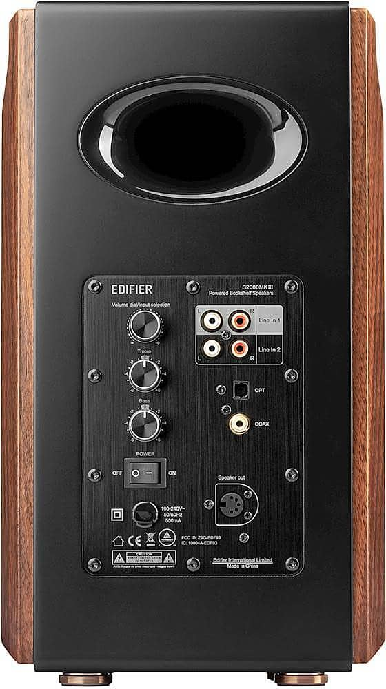 Edifier S2000MKIII Powered Bluetooth Bookshelf, Computer 130W Line-in  Optical Input Tri-Amped Studio Monitor 2.0 Speakers Wood/Black S2000MKIII -  Best