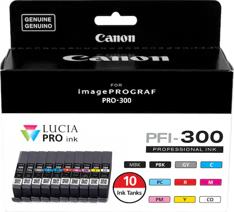 Front. Canon - PFI-300 10 Pack Ink Cartridges - Multipack.
