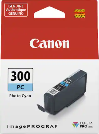 Front. Canon - PFI-300 Standard Capacity Ink Cartridge - Photo Cyan.