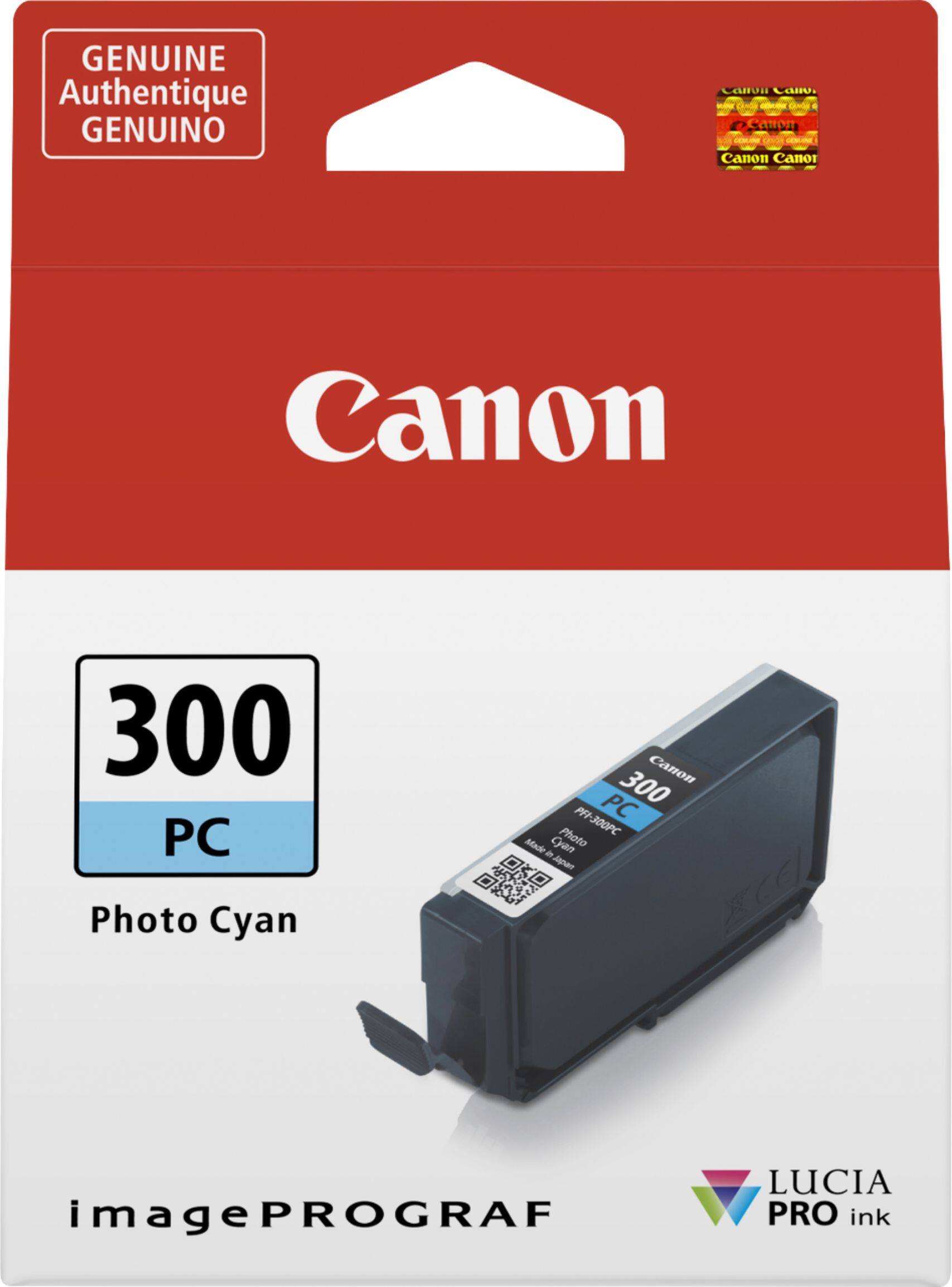 Front. Canon - PFI-300 Standard Capacity Ink Cartridge - Photo Cyan.