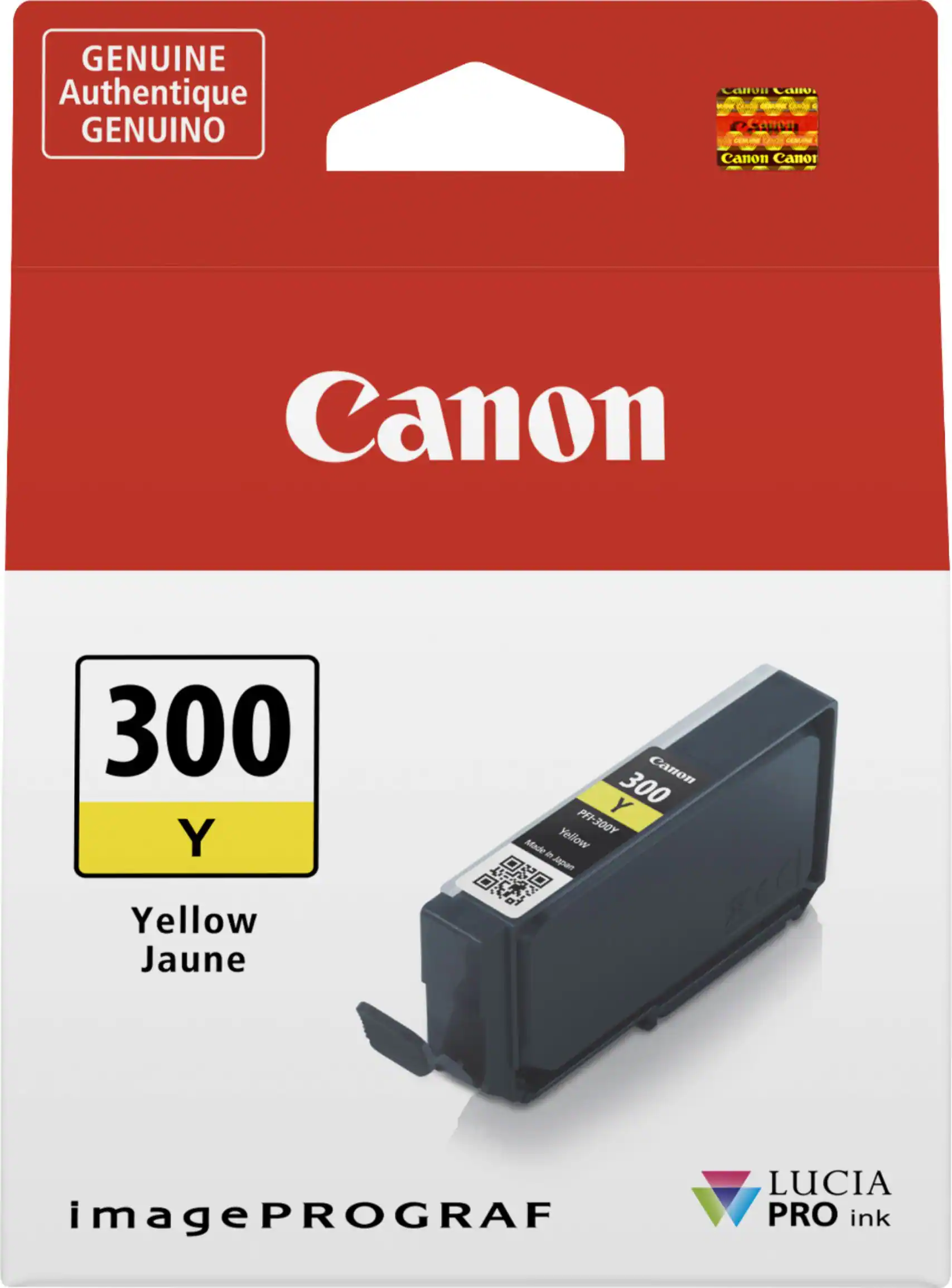 Front. Canon - PFI-300 Standard Capacity Ink Cartridge - Yellow.