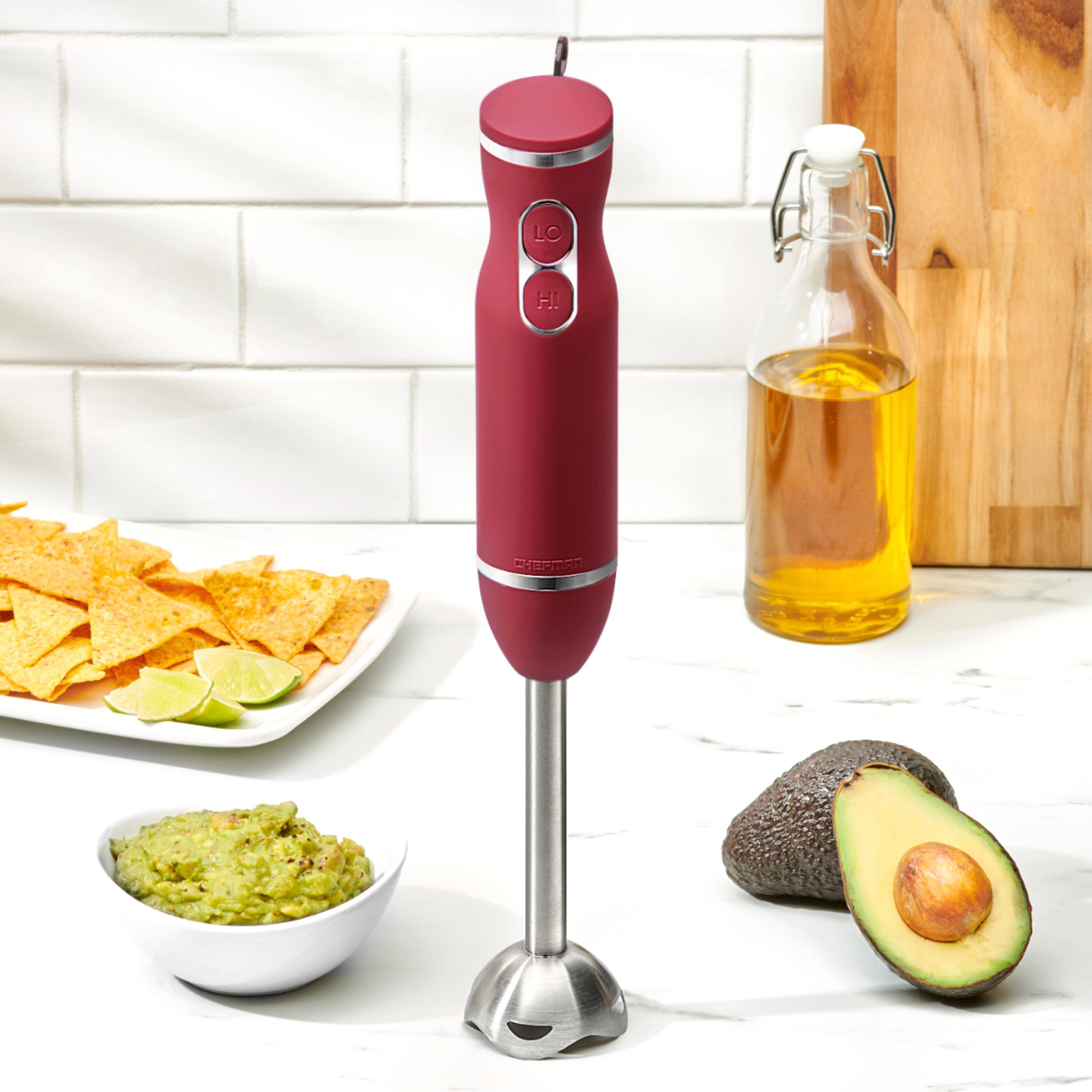 Alt View 16. Chefman - Immersion Stick Hand Blender with Stainless Steel Blades - RED.