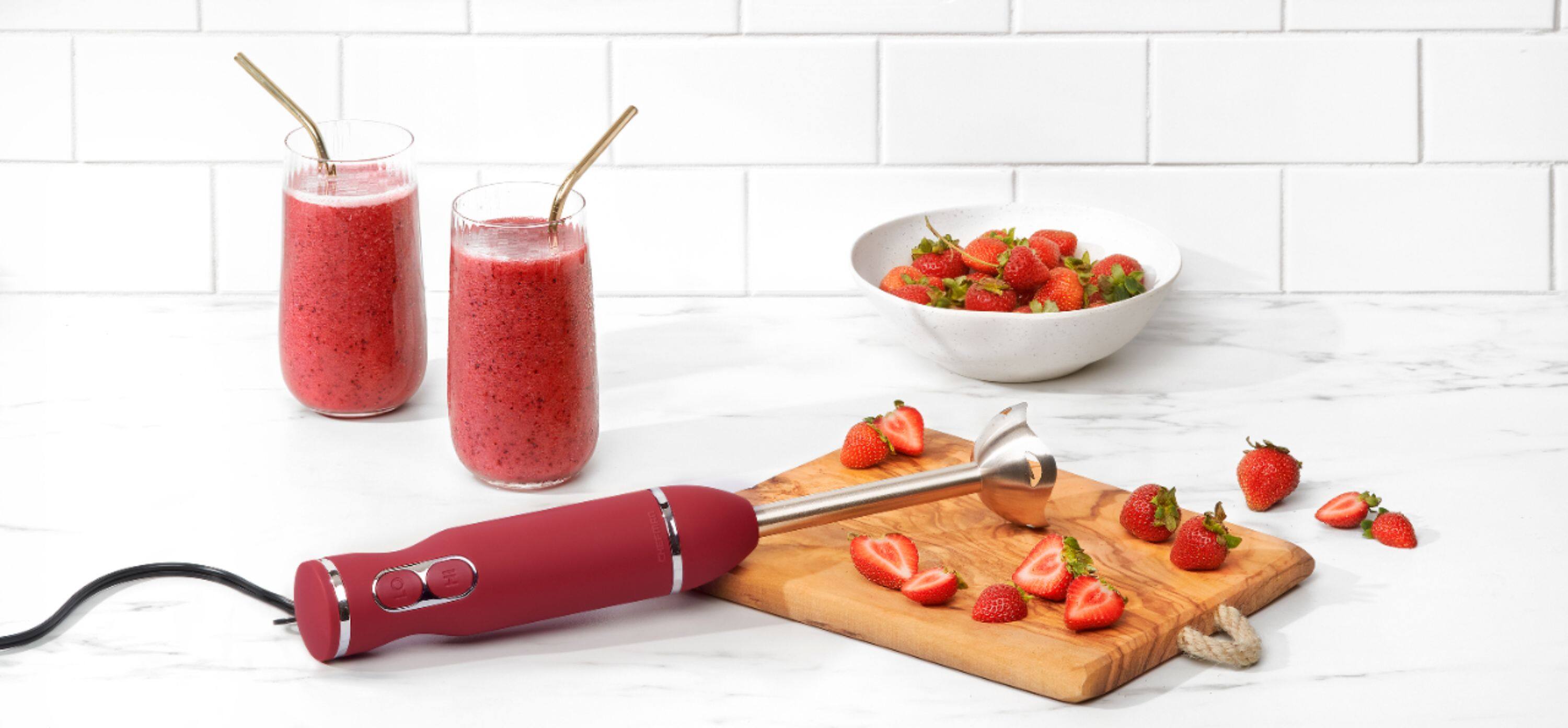 Alt View 18. Chefman - Immersion Stick Hand Blender with Stainless Steel Blades - RED.