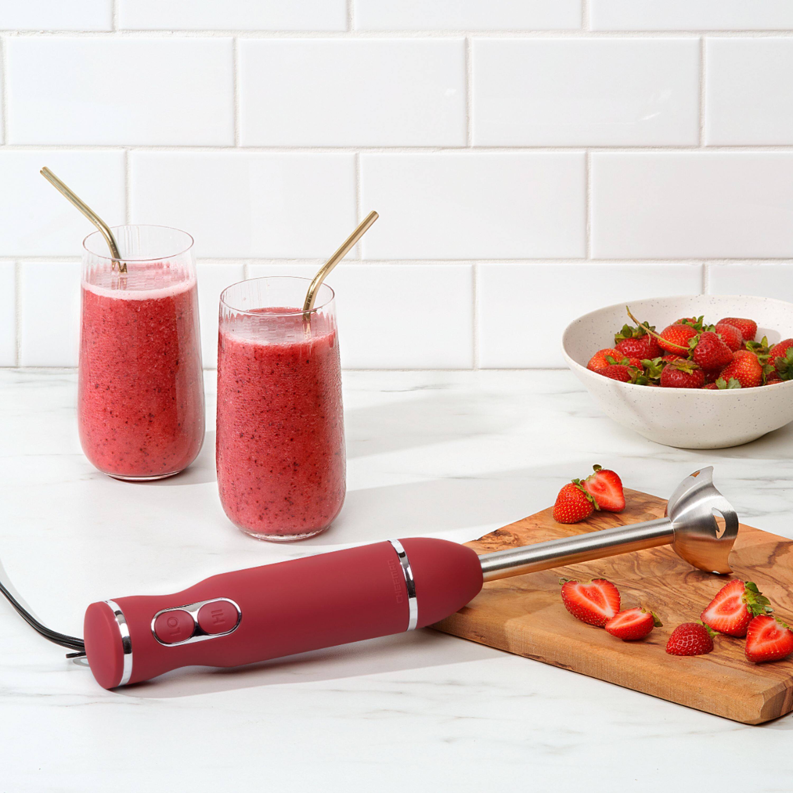 Alt View 19. Chefman - Immersion Stick Hand Blender with Stainless Steel Blades - RED.