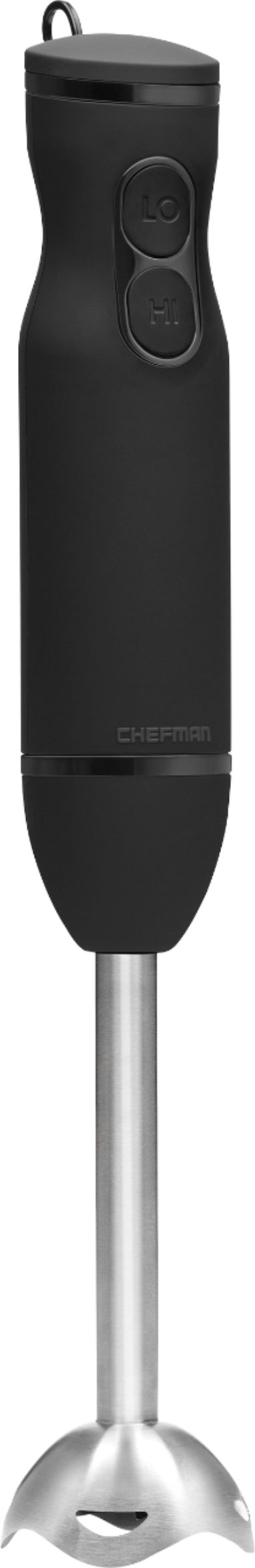 Left View: Chefman - Immersion Stick Hand Blender with Stainless Steel Blades - BLACK