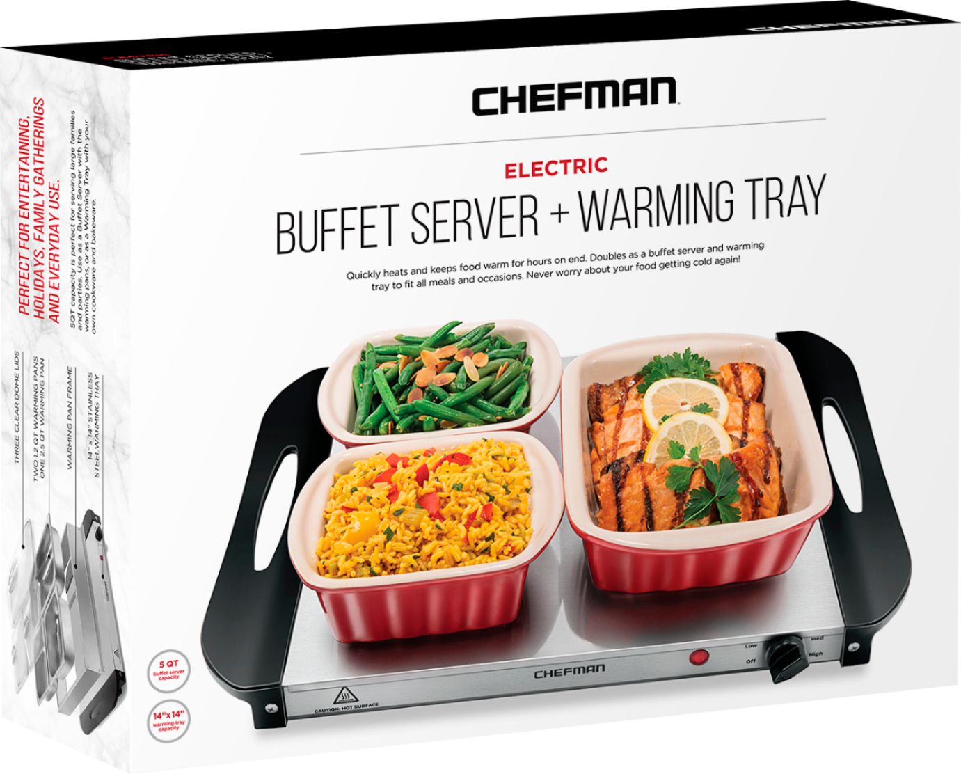 Chefman Electric 14 x 14 Buffet Server + Warming Tray w/ Adjustable Temp  Stainless Steel RJ22-SS-B - Best Buy