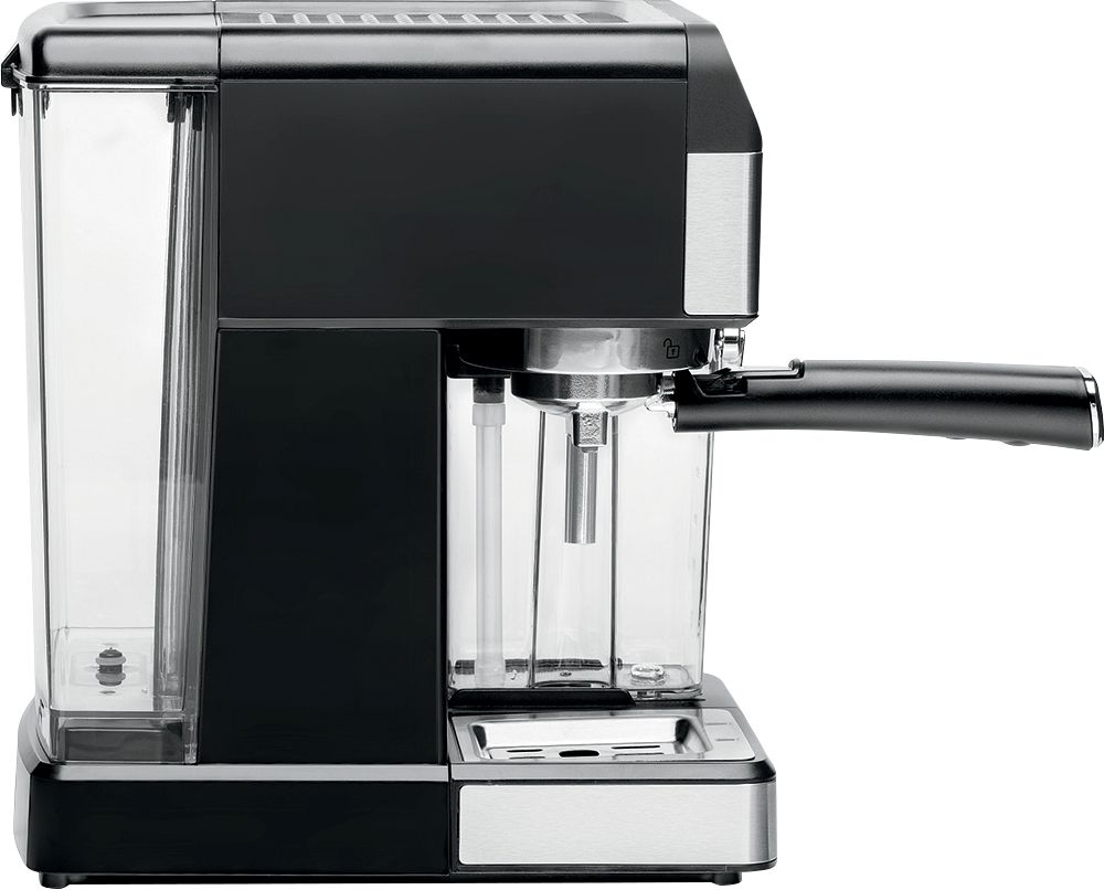 Left View: Chefman 6-in-1 Digital 15-Bar Pump Espresso Machine with Integrated Milk Frother - Stainless Steel