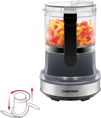 CHEFMAN - Chefman Electric 4-Cup Food Processor+, Stainless Steel Dual Blades, Auto Chopping w/ Up & Down Motion for Even  Results - Black