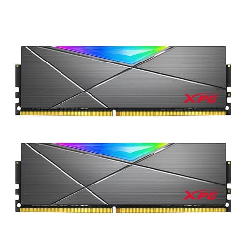 ADATA - XPG SPECTRIX DT50 RGB Gaming Memory: 16GB (2x8GB) DDR4 3200MHz CL16 GREY - Gray