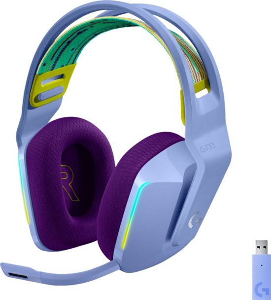 Logitech G733 Wireless DTS Headphone:X v2.0 Over-the-Ear Gaming Headset for and Lilac 981-000889 Best Buy