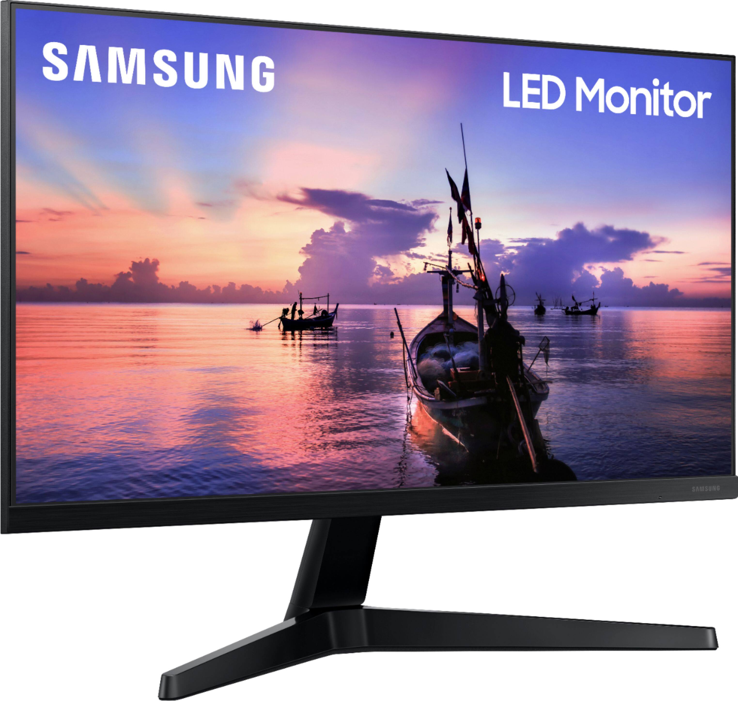 Angle. Samsung - 24" T350 Series IPS FHD, AMD FreeSync Monitor (VESA, HDMI, VGA) - Dark Blue Gray.