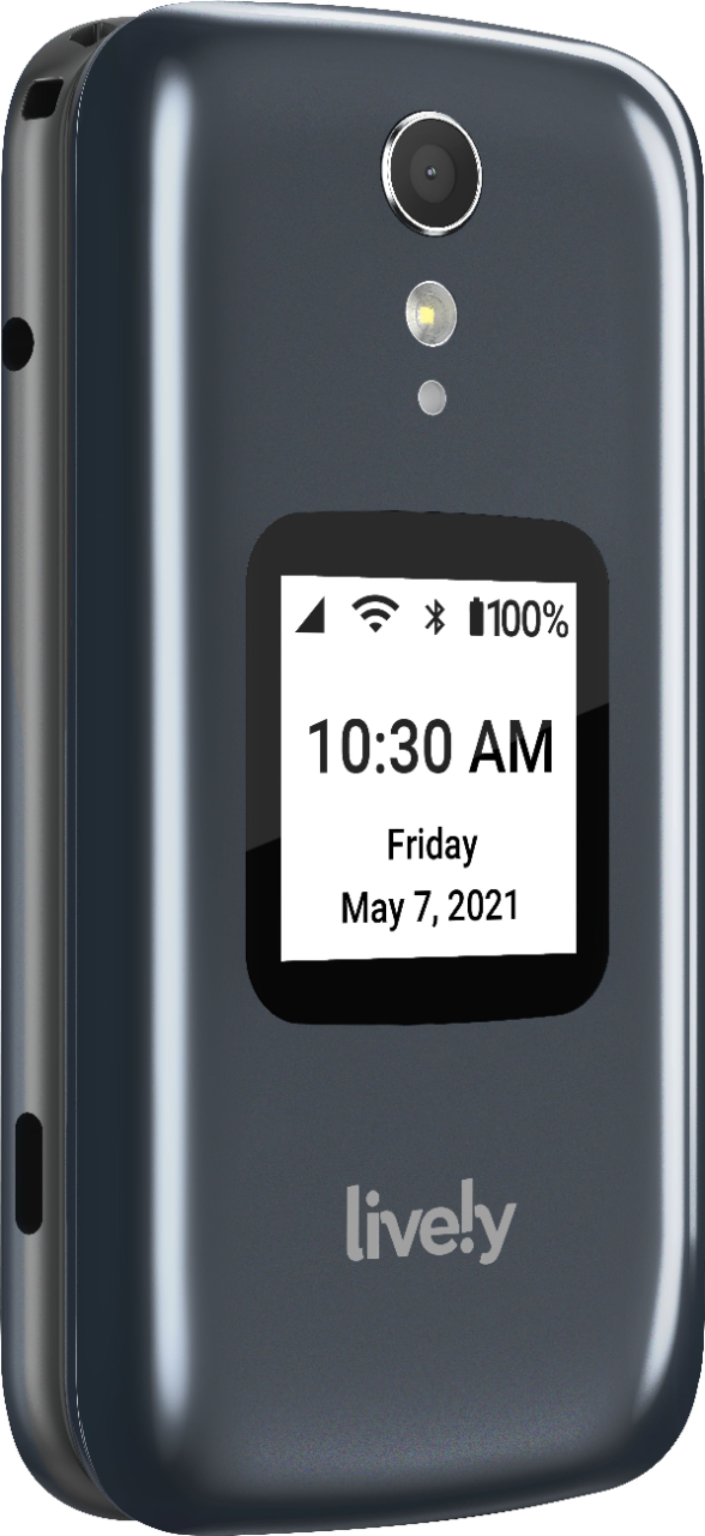 Angle View: Jitterbug Flip2 Cell Phone for Seniors - Graphite