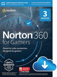 Norton - 360 for Gamers (3-Device) (1-Year Subscription with Auto Renewal) - Android, Apple iOS, Mac OS, Windows [Digital] - Front_Zoom