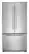 Front. JennAir - RISE 21.9 Cu. Ft. French Door Counter-Depth Refrigerator with Gourmet Bay drawer and TriSensor Climate Control - Stainless Steel.
