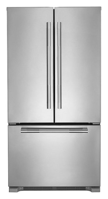Front Zoom. JennAir - RISE 21.9 Cu. Ft. French Door Counter-Depth Refrigerator with Gourmet Bay drawer and TriSensor Climate Control - Stainless steel.