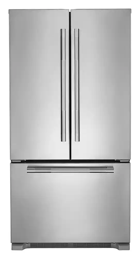 JennAir - RISE 21.9 Cu. Ft. French Door Counter-Depth Refrigerator with Gourmet Bay drawer and TriSensor Climate Control - Stainless Steel