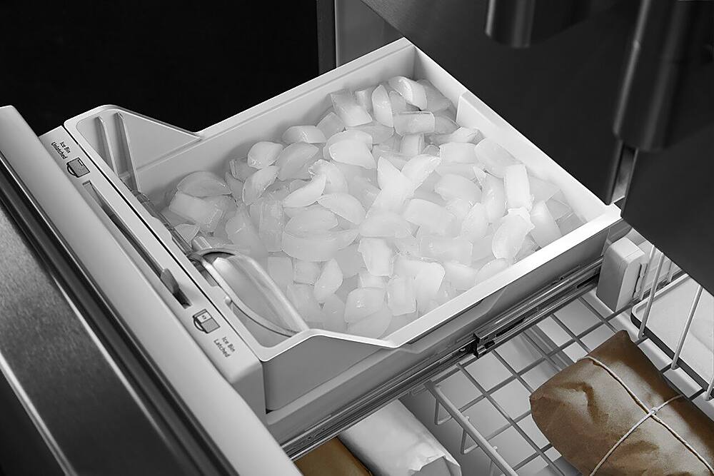 Alt View 17. JennAir - RISE 21.9 Cu. Ft. French Door Counter-Depth Refrigerator with Gourmet Bay drawer and TriSensor Climate Control - Stainless Steel.