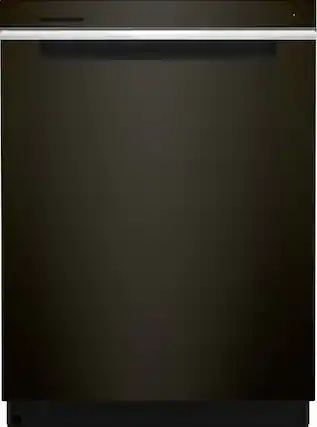 Front. Whirlpool - 24" Top Control Built-In Dishwasher with Stainless Steel Tub, Large Capacity, 3rd Rack, 47 dBA - Black Stainless Steel.