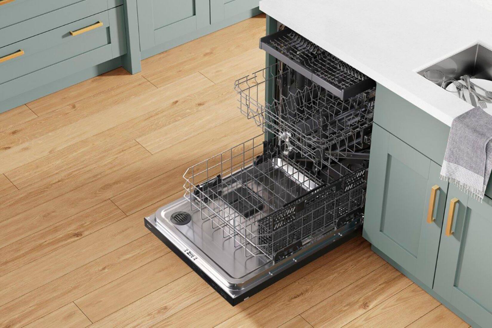 Alt View 13. Whirlpool - 24" Top Control Built-In Dishwasher with Stainless Steel Tub, Large Capacity, 3rd Rack, 47 dBA - Black Stainless Steel.