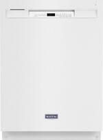 Maytag - 24" Front Control Built-In Dishwasher with Stainless Steel Tub, Dual Power Filtration, 50 dBA - White - Front_Standard