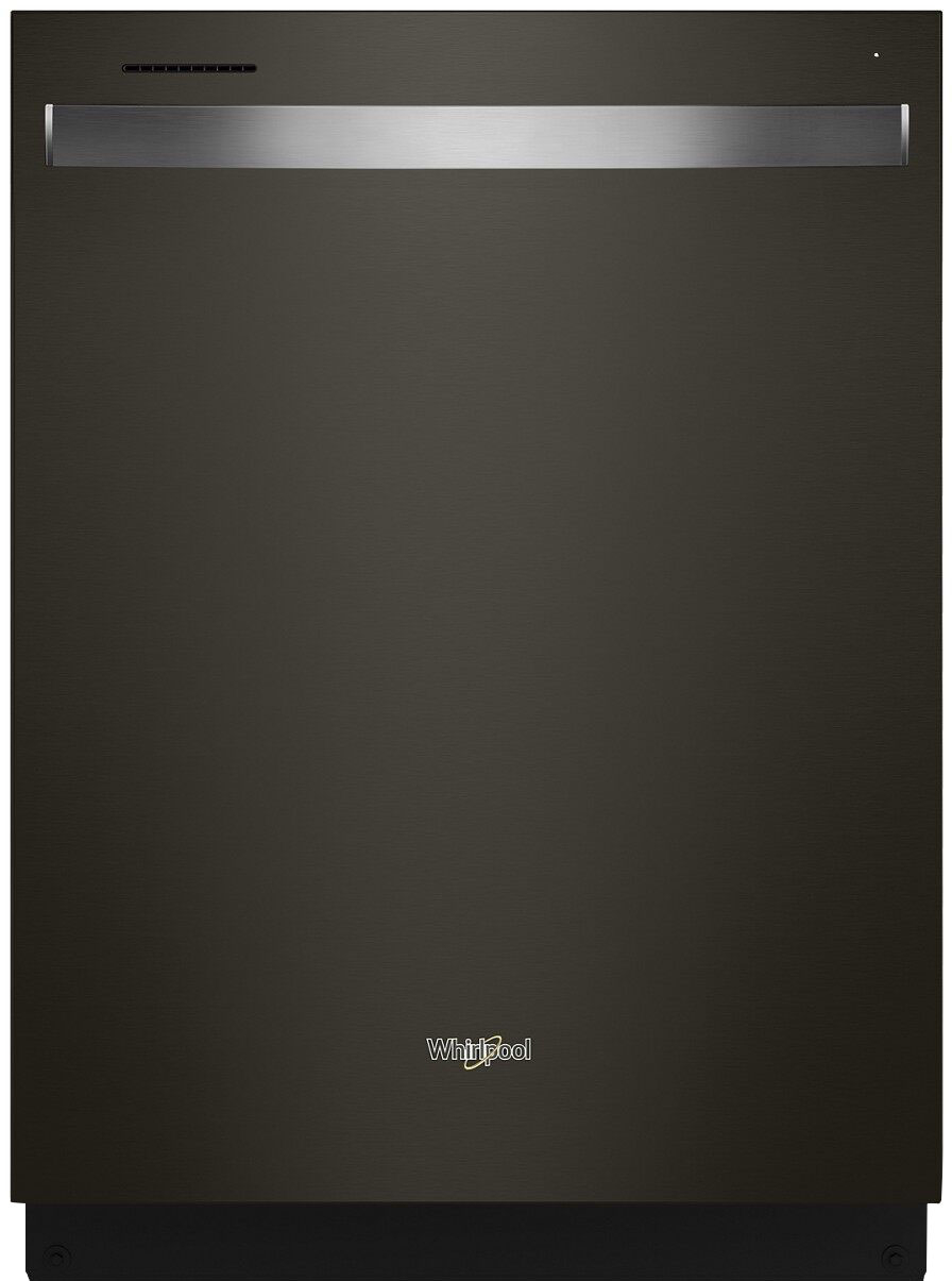 Whirlpool - 24" Top Control Built-In Dishwasher with Stainless Steel Tub, Large Capacity, 3rd Rack, 47 dBA - Black stainless steel