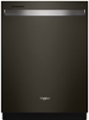 Front Zoom. Whirlpool - 24" Top Control Built-In Dishwasher with Stainless Steel Tub, Large Capacity, 3rd Rack, 47 dBA - Black stainless steel.