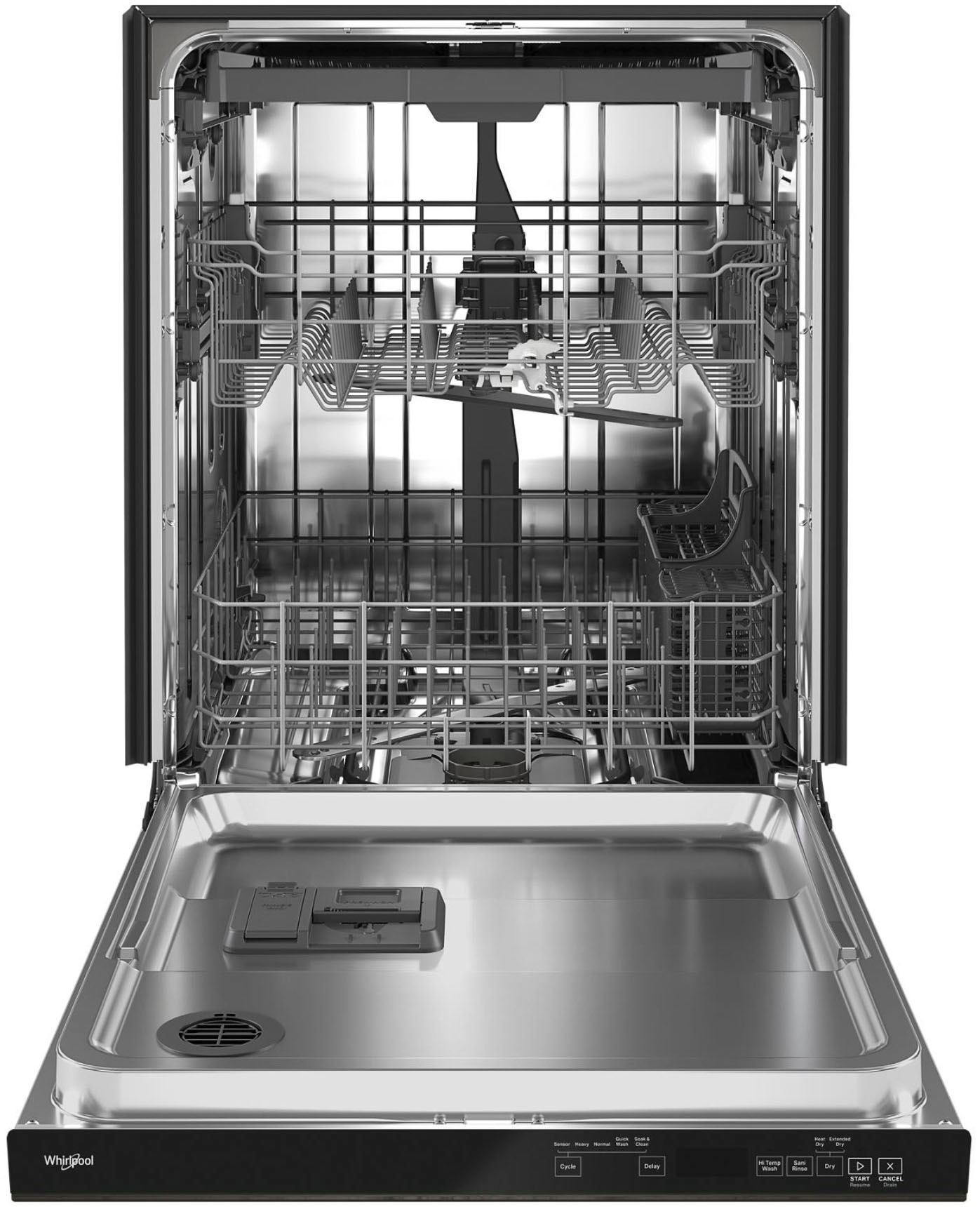 Angle View: Whirlpool WDTA50SAKZ Large Capacity Dishwasher with 3rd Rack - Stainless Steel