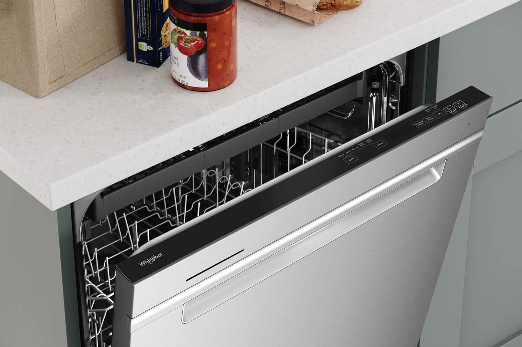 Alt View 2. Whirlpool - 24" Top Control Built-In Stainless Steel Tub Dishwasher with 3rd Rack, FingerPrint Resistant, and 47 dBA - Stainless Steel.