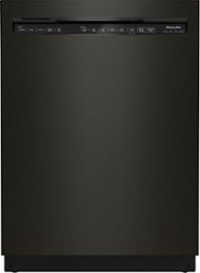 KitchenAid - 24" Front Control Built-In Dishwasher with Stainless Steel Tub, PrintShield Finish, 3rd Rack, 39 dBA - Black Stainless with PrintShield Finish - Front_Zoom