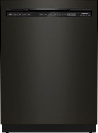 KitchenAid - 24" Front Control Built-In Dishwasher with Stainless Steel Tub, PrintShield Finish, 3rd Rack, 39 dBA - Black Stainless Steel