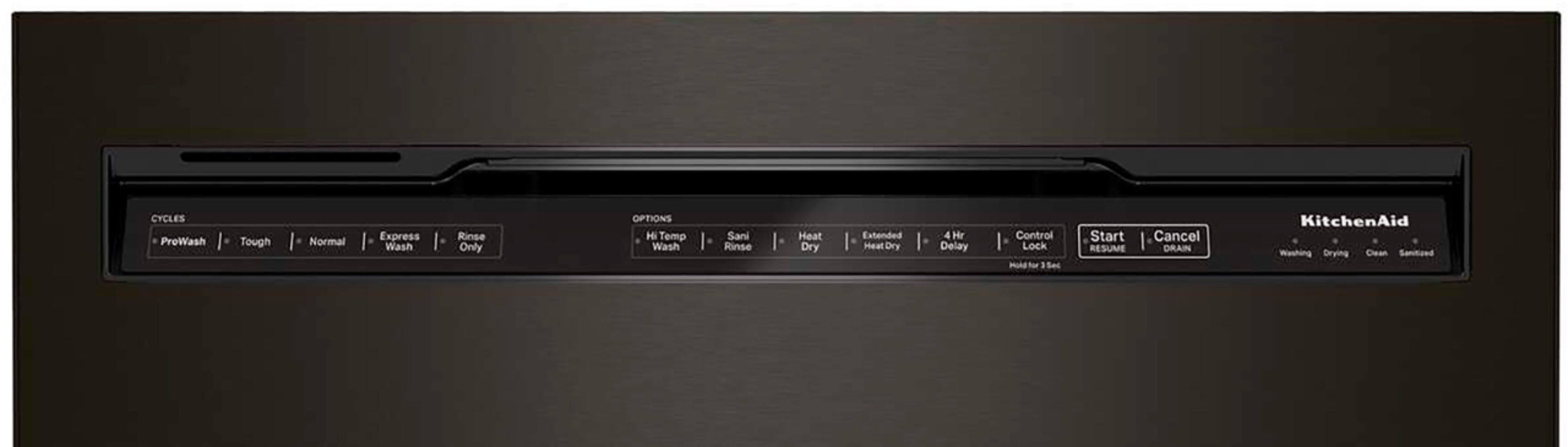 Alt View 15. KitchenAid - 24" Front Control Built-In Dishwasher with Stainless Steel Tub, PrintShield Finish, 3rd Rack, 39 dBA - Black Stainless Steel.