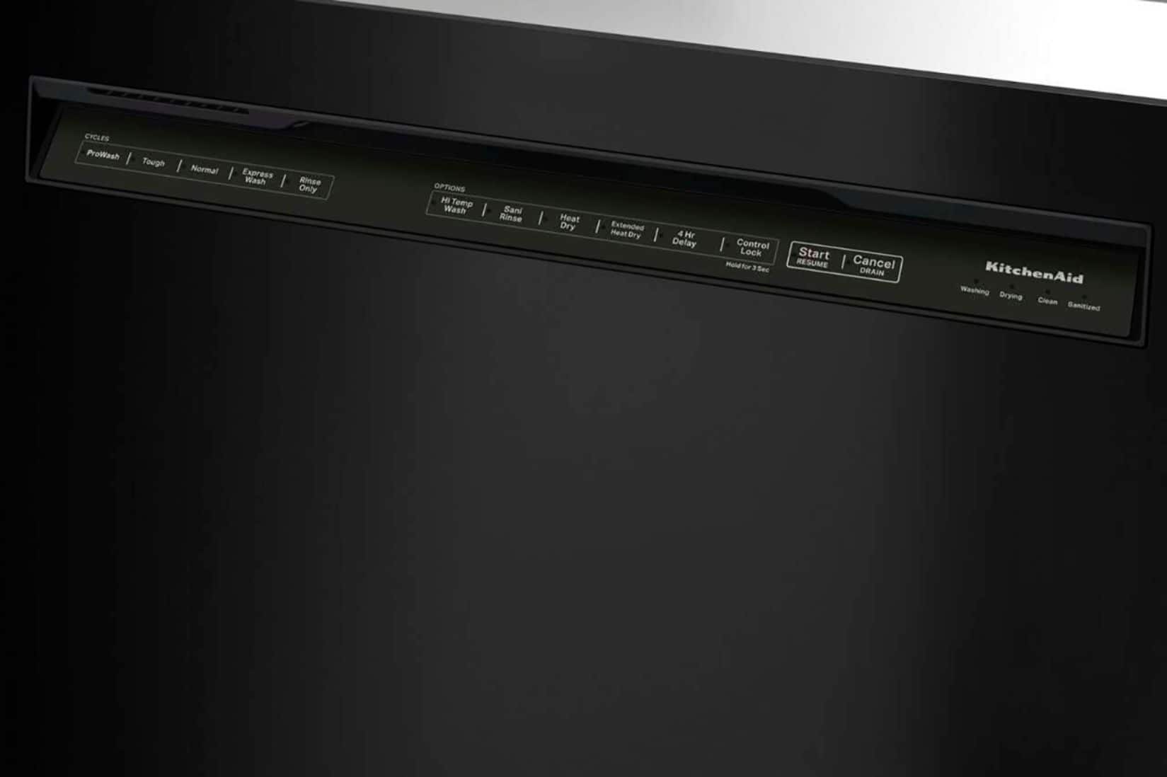 Alt View 16. KitchenAid - 24" Front Control Built-In Dishwasher with Stainless Steel Tub, PrintShield Finish, 3rd Rack, 39 dBA - Black Stainless Steel.