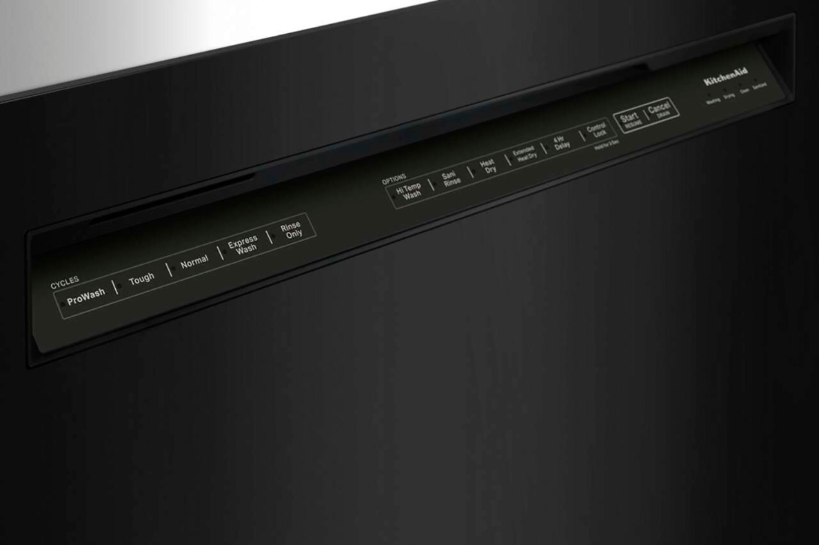 Alt View 17. KitchenAid - 24" Front Control Built-In Dishwasher with Stainless Steel Tub, PrintShield Finish, 3rd Rack, 39 dBA - Black Stainless Steel.