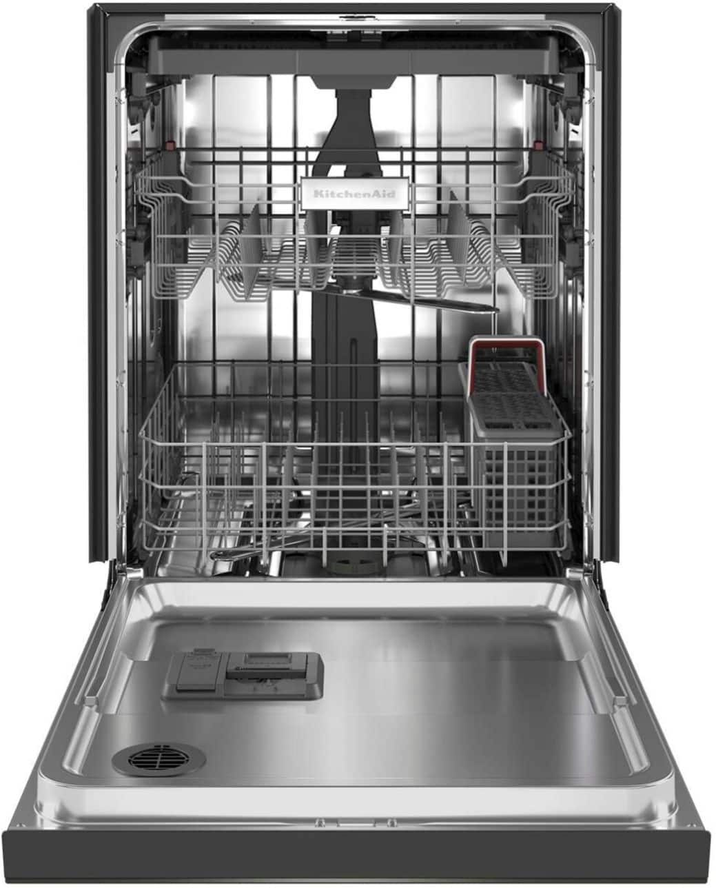 Alt View 1. KitchenAid - 24" Front Control Built-In Dishwasher with Stainless Steel Tub, PrintShield Finish, 3rd Rack, 39 dBA - Black Stainless Steel.