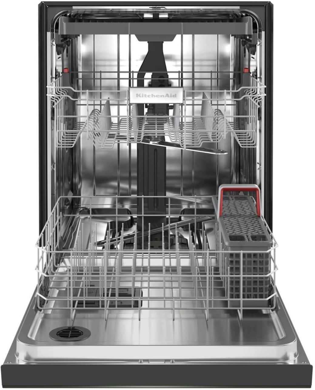 Alt View 2. KitchenAid - 24" Front Control Built-In Dishwasher with Stainless Steel Tub, PrintShield Finish, 3rd Rack, 39 dBA - Black Stainless Steel.