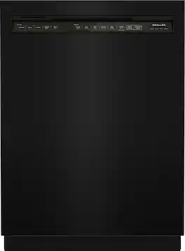 KitchenAid - 24" Front Control Built-In Dishwasher with Stainless Steel Tub, ProWash Cycle, 3rd Rack, 39 dBA - Black