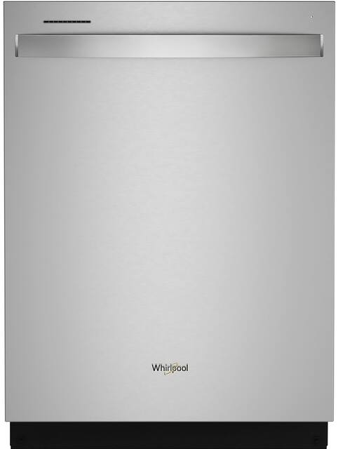 Front. Whirlpool - 24" Top Control Built-In Stainless Steel Tub Dishwasher with 3rd Rack and 47 dBA - Stainless Steel.