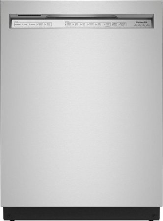 KitchenAid - 24" Front Control Built-In Dishwasher with Stainless Steel Tub, PrintShield Finish, 3rd Rack, 39 dBA - Stainless Steel