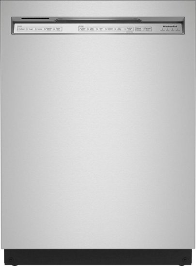 KitchenAid - 24" Front Control Built-In Dishwasher with Stainless Steel Tub, PrintShield Finish, 3rd Rack, 39 dBA - Stainless Steel